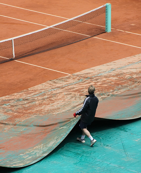 Bâche de couverture pour terrain de tennis